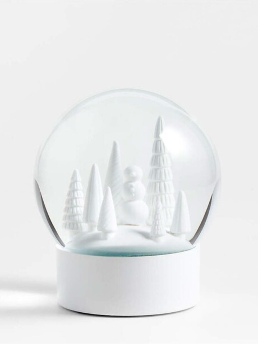 ISO ONLY!!!Crate&Barrel White Ceramic Snow Globe with Winter Trees
